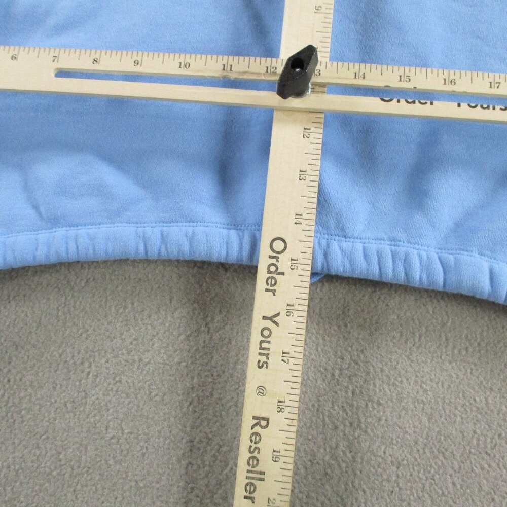 Fiorucci Hoodie Womens XS Blue Cropped Sweatshirt Angels Heaven Print Pullover - Picture 11 of 12